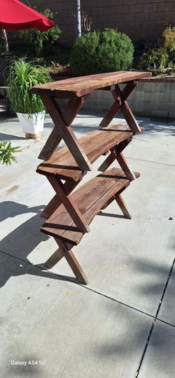 Circular wooden benches
