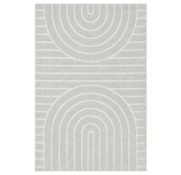 Arches Boho/Contemporary/Modern Rug - Light Gray/Cream ' 8'10" x 12'