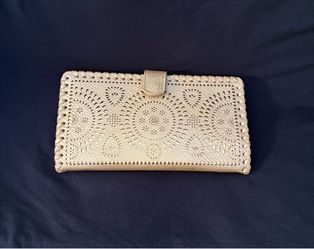 Vintage Mexican Hand Tooled Leather Wallet Clutch
