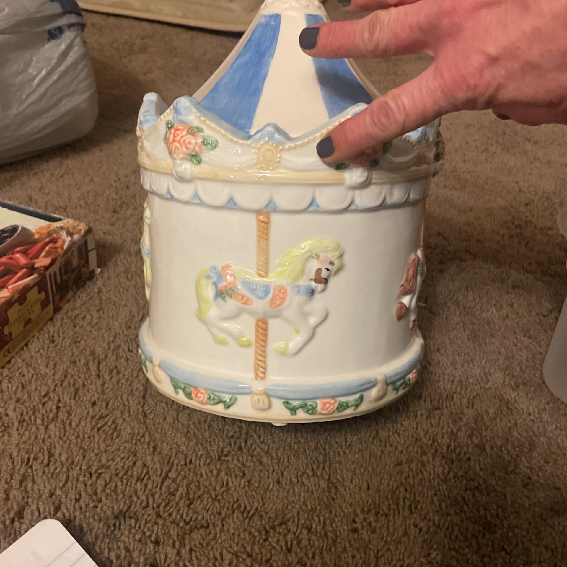 Carousel Cookie Jar Vintage