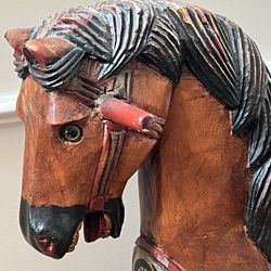 Large vintage wooden rocking horse