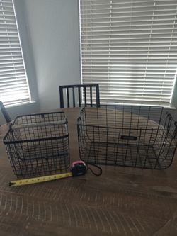 Black Metal Wire Storage Baskets Set of 2