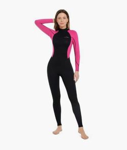 Women's Full Body Wetsuit Black and Pink