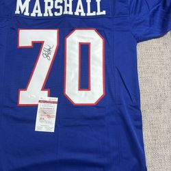 Leonard Marshall Signed Autograph Custom Jersey - JSA Coa - New York giants