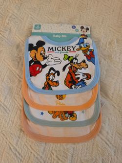4 pc classic Mickey and friends bib set