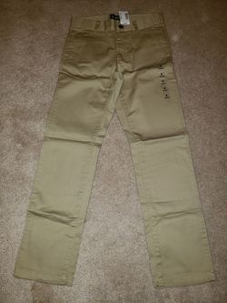 Size 8 boys skinny slacks tan
