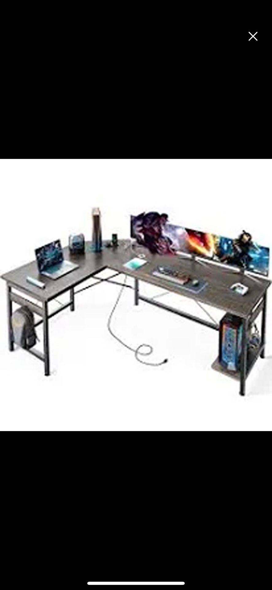 coleshome 59" l shaped gaming desk with outlet
