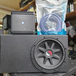 Kicker Solobaric 10" Sub New Ported Box Alpine Amp And Wiring Kit