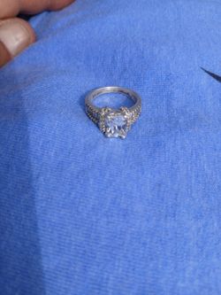 Sterling sterling silver ring with amethyst thumb