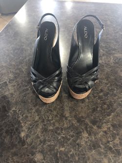 Womens ALDO black wedge heels