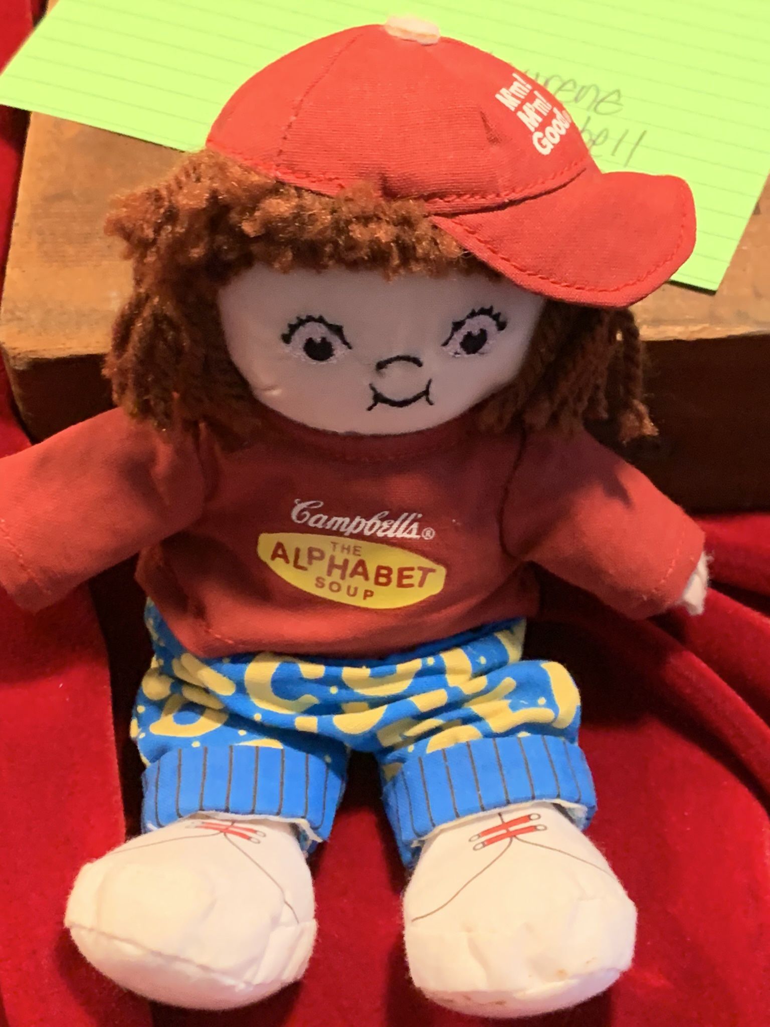 Campbell’s Alphabet Soup Mini Bean Bag Boy Doll