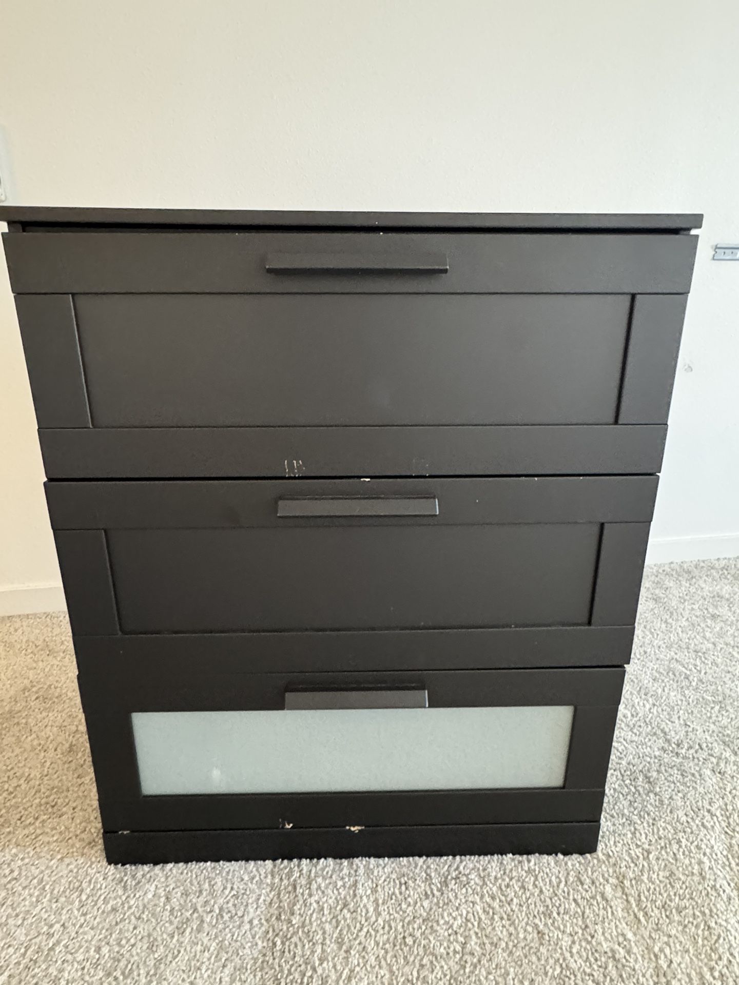 Black IKEA 3 Drawer Chest