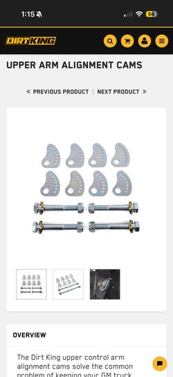 Brand new dirt king camber pins 99-18 Silverado 1500
