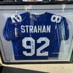 Michael Strahan Signed And Autographed New York Giants Jersey Framed Jsa Coa 