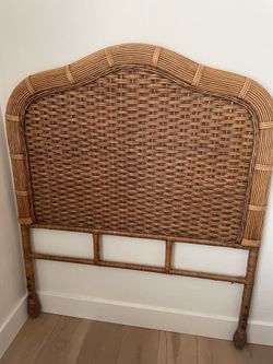 Two twin wicker headboards