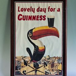 Guinness Pelican Beer Sign. Vintage. In Original Frame. 