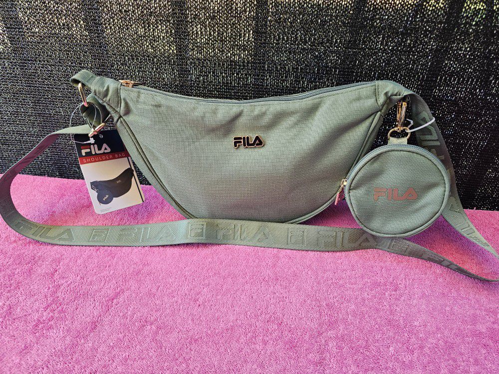 FILA Women’s Girl's Crossbody Shoulder Bag With Small Pouch - Green