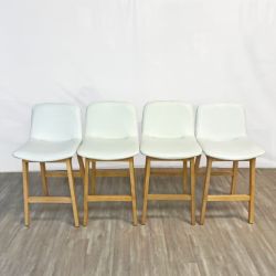 ( Delivery Available ) Rove Concepts Aubrey White Counter Stools