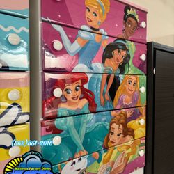 Princess Five Drawer Dresser Chest Cajonera Compressed New 