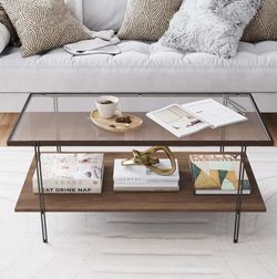 Glass/Wood coffee table
