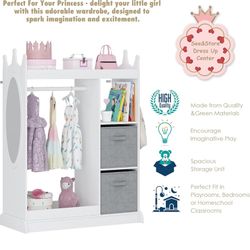  Armoire With Mirror Storage Bins And Closet