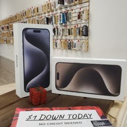 256 GB Apple IPhone 15 Pro Unlocked - $1 Down Today - NO CREDIT Needed