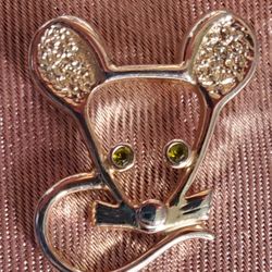 Vintage Mouse Pin With Pridot Eyes.
