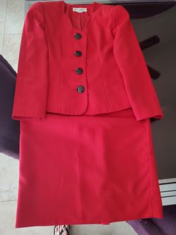 See 4 pix womens lined suit skirt jacket size 6