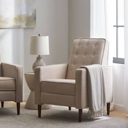 NEW Beige Wheat Wheat Polyester Standard (No Motion) Recliner