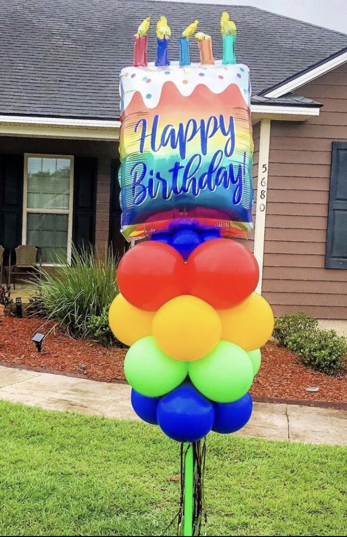 Yard balloon bouquets/ Arreglo de globos para la yarda