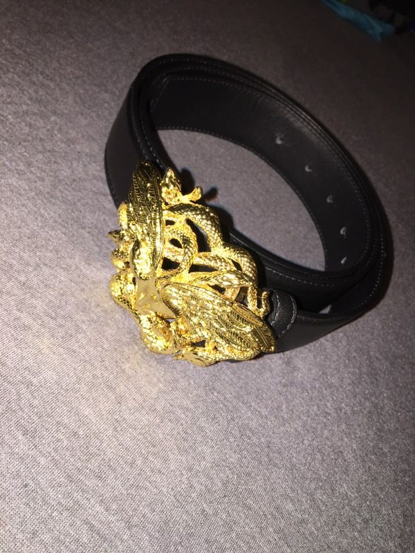 Versace Vitello Winged Medusa Belt Size 46/115