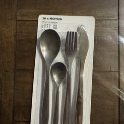 16 piece silverware set. It’s available as long as you can see this post.  Ikea Mopsig Silverware tableware Flatware set 003.430.03 16 piece. New 