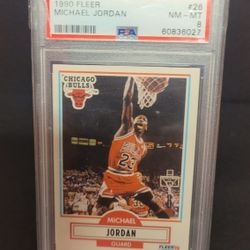 1990 Fleer Michael Jordan  #26 Psa 8