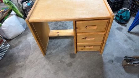 Solid Pine Wood Desk with 3 Drawers