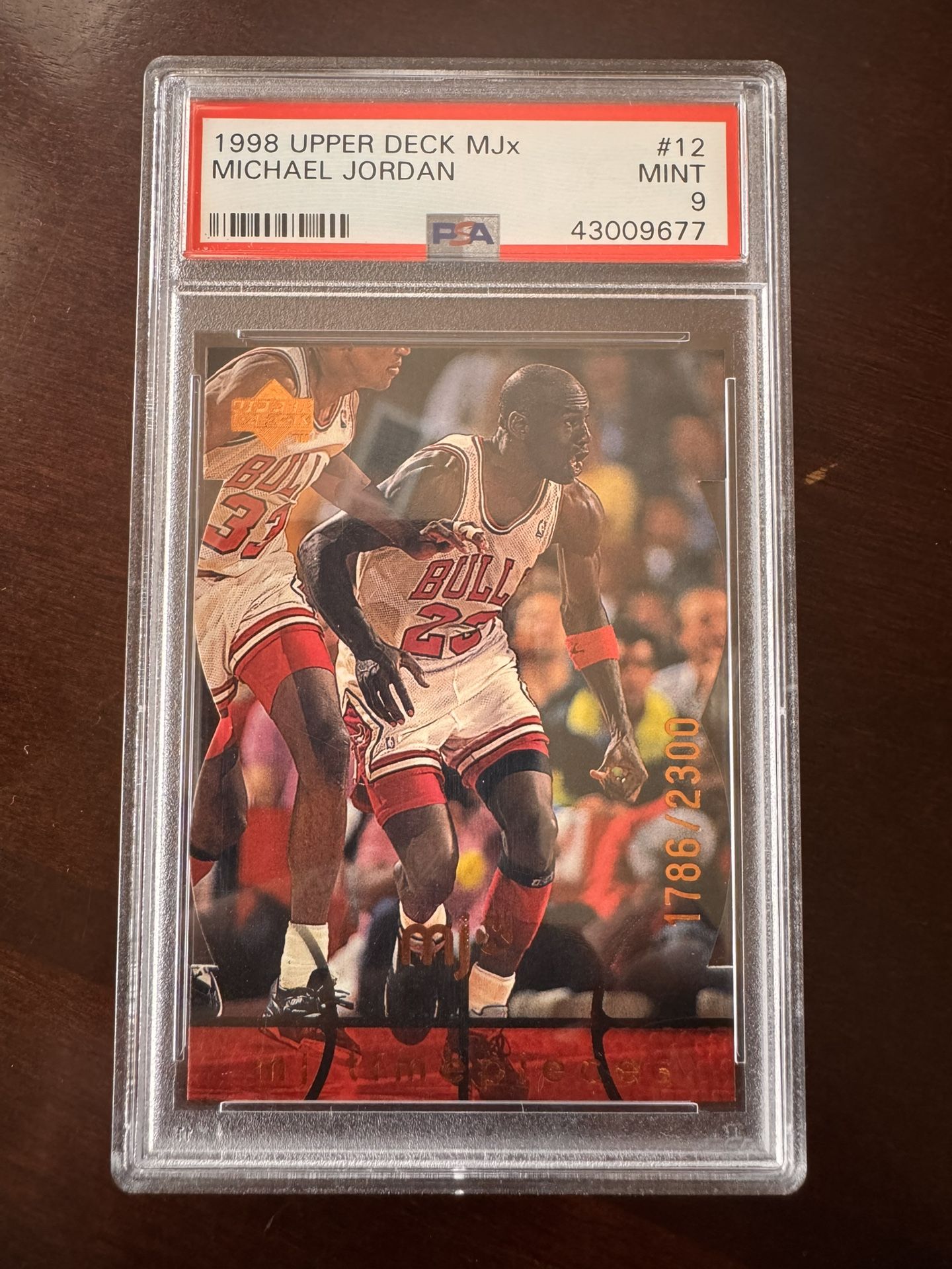 1998 Upper Deck MJx Timepieces Michael Jordan Red #12 /2300 PSA 9 Chicago Bulls