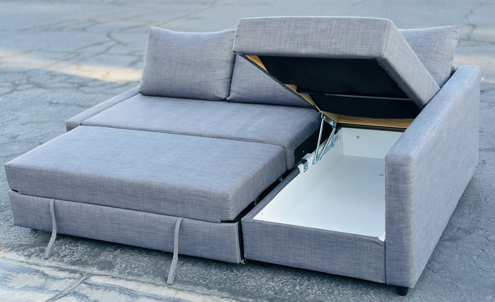 Gray Storage Sectional Couch Sofa Bed (Free Delivery And Assembly)
