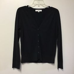 Women’s LOFT Ann Taylor 100% cotton black button-down cardigan sweater… Size medium