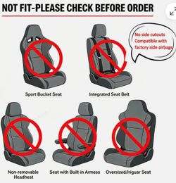 For BMW Car Front Seat Covers 5-Seats PU Leather Cushion Pad Protectors Full Set