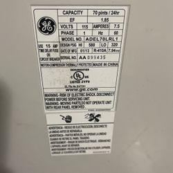 GE 70 pint dehumidifier