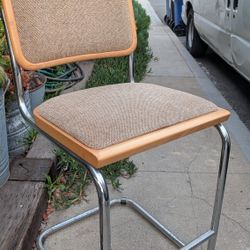 1) Vintage Style Cantilever Barstool Chair Counter Height Boho Chrome Bar Stool Seat  