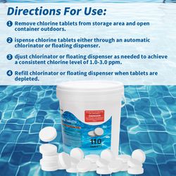 Individually Wrapped 3-in Stablized Chlorine Tablets for Swimming Pools, Hot Tubs, and Spas (50 lbs Pack)