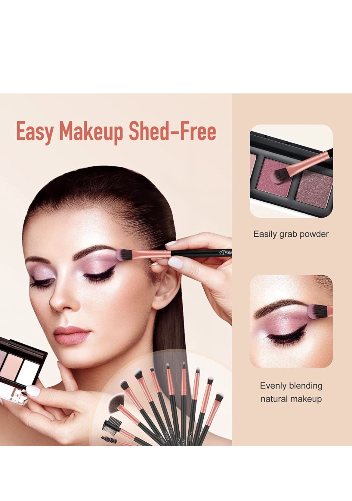 Makeup Brushes Makeup Brush Set - 16 Pcs BESTOPE PRO Premium Synthetic Foundation Concealers Eye Shadows Make Up Brush,Eyeliner Brushes(RoseGold)