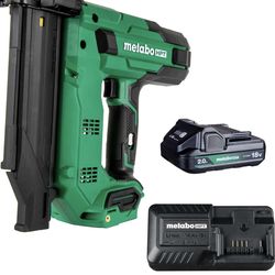 Metabo HPT 18V MultiVolt Compact Cordless Brad Nailer Kit, 18 Gauge Nailer with Power Tool 2.0Ah Lithium Ion Battery, Drives 5/8" to 2" Brad Nails, 70