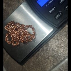 14k Rose Gold Necklace Rope Style.