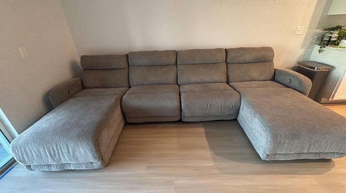 Grey Reclining Sectional