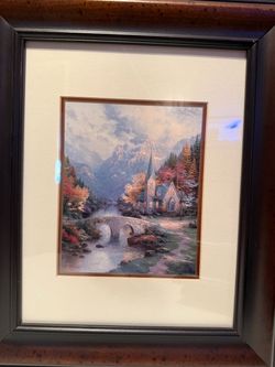 Framed Thomas Kinkade Style Art Print