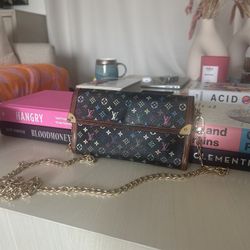 Louis Vuitton Black, Print, Multicolor Leather Crossbody Bag