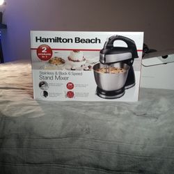 Stainless &Black 6 Speed Stand Mixer