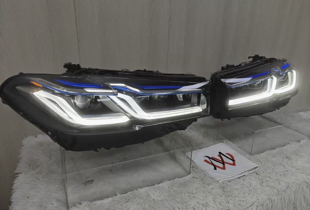 BMW 5 Series G38/G30, blue-browed headlights