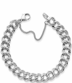 James Avery Heavy Double Curb Chain Charm Bracelet